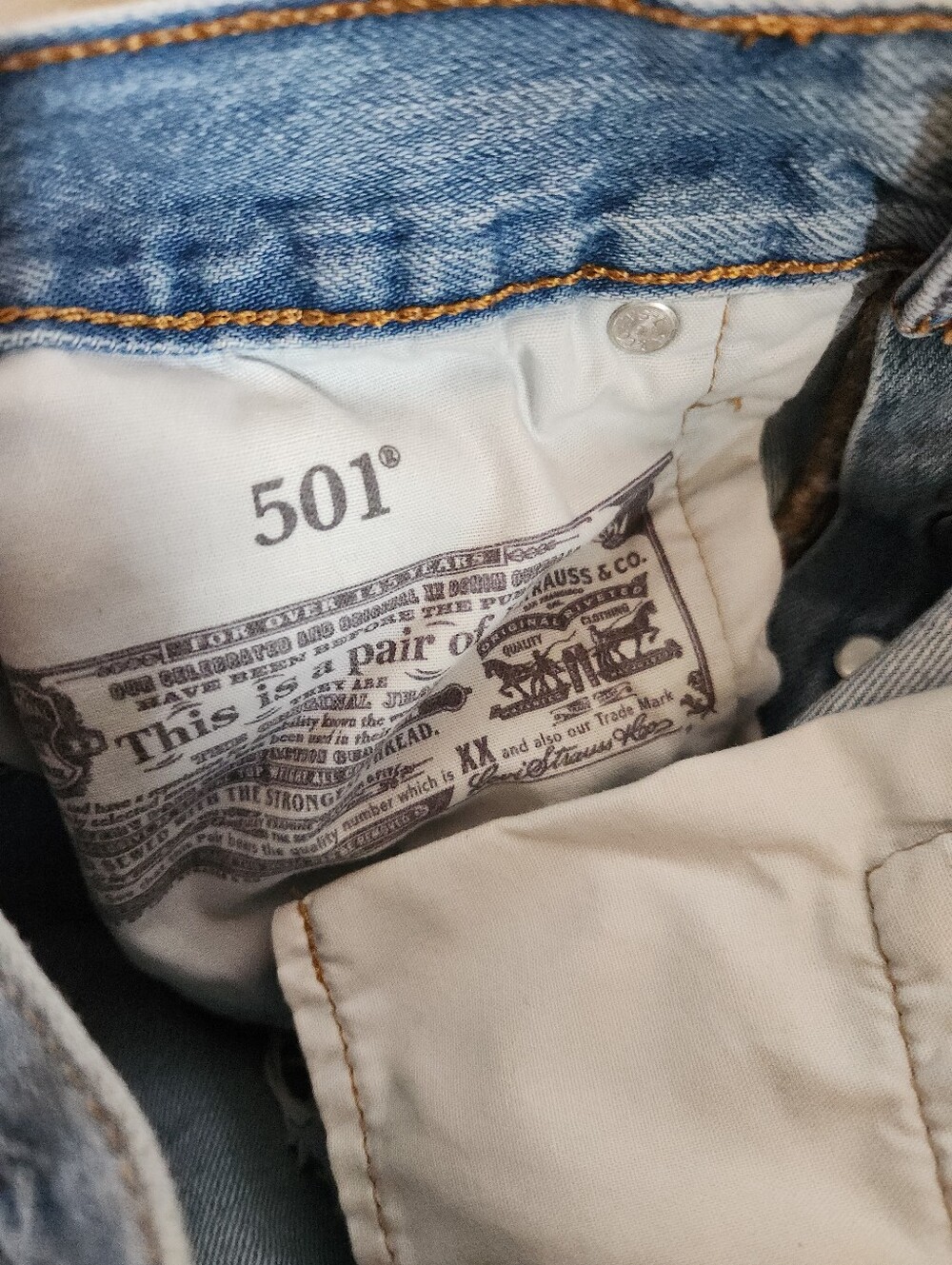 501 Levis Buttom Fly Shorts Micro Checky Denim Cotton Distressed Medium Large 30 - Picture 3 of 10